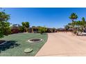 Expansive front yard featuring green lawn, mature trees, and a long driveway leading to the home at 8632 E Delilah Ave, Mesa, AZ 85208