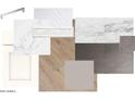 Material board showcasing cabinet door, backsplash, countertops, and flooring options at 11300 N Casa Dega Dr # 1019, Surprise, AZ 85388