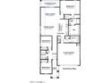 Detailed floor plan showcasing the layout of a three-bedroom home with open kitchen and living areas at 25481 W Graham Trl, Buckeye, AZ 85326