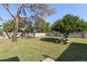 Spacious backyard with mature trees and a picnic table, perfect for outdoor relaxation at 7719 N 17Th Ave, Phoenix, AZ 85021