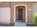 Close up of the front door with address 4743 and neutral stucco at 4743 E Laurel Ave, Gilbert, AZ 85234