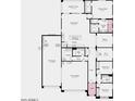 Layout featuring open living space, a modern kitchen with island, and primary suite with walk-in closet at 5208 W Jackalope Ln, Laveen, AZ 85339