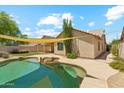 A sparkling private pool is complemented by a covered patio and a well-maintained yard at 719 W Milada Dr, Phoenix, AZ 85041