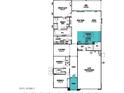 Detailed home floor plan highlighting open-concept kitchen and spacious owner's suite at 25801 N 147Th Dr, Surprise, AZ 85387