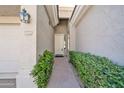 Inviting front entryway showcasing lush greenery leading to the front door and the address number at 8180 E Shea Blvd # 1019, Scottsdale, AZ 85260