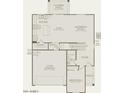Floorplan showing a gathering room, kitchen, and two-car garage at 4993 S 254Th Dr, Buckeye, AZ 85326