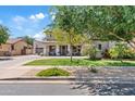 Charming home with lush landscaping, a well-manicured lawn, mature trees, and a spacious driveway at 19339 E Mockingbird Dr, Queen Creek, AZ 85142