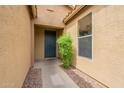Entryway to home features a solid door with sidelight window and desert landscaping in view at 4432 W Pleasant Ln, Laveen, AZ 85339