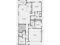 Detailed floor plan showcasing three bedrooms, two bathrooms, and an open-concept living area at 14385 W Sand Hills Rd, Surprise, AZ 85387