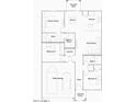 Detailed floor plan showcases spacious layout, including owner's suite, three bedrooms, and a two-bay garage at 23361 W Atlanta Ave, Buckeye, AZ 85326