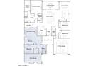 Detailed floor plan showcasing the layout of the home, including bedrooms, bathrooms, kitchen, and living spaces at 23037 E Nightingale Rd, Queen Creek, AZ 85142
