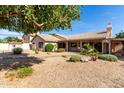 Spacious backyard featuring desert landscaping, covered patio, and ample space for outdoor enjoyment at 3740 W Kent Dr, Chandler, AZ 85226