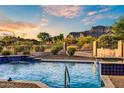 Wonderful pool and spa with mountain view, lush desert vegetation and custom tiling at 6551 E Flat Iron Loop, Gold Canyon, AZ 85118