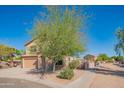 Suburban two-story home featuring a desert-landscaped front yard and a sidewalk leading to the entrance at 3365 N Sunaire --, Mesa, AZ 85215