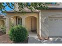 Welcoming front entrance with a covered porch and a view of the well-maintained garden at 3936 E Narrowleaf Dr, Gilbert, AZ 85298