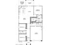 Layout of the home featuring three bedrooms, two bathrooms, a kitchen, and a two-car garage at 2988 E Mecklenburg Way, San Tan Valley, AZ 85143
