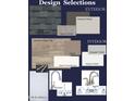 Design selections board showcasing exterior and interior materials like roof shingles, flooring, and cabinet hardware at 5055 N Jayson Rd, Casa Grande, AZ 85194