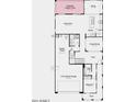 Detailed floorplan of the home's first level, including the kitchen, dining, and 3-car tandem garage at 17604 W Georgia Ave, Litchfield Park, AZ 85340