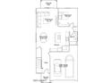 Layout of the first floor with kitchen, living, dining room, and a 2-bay garage at 9550 W Catalina Dr, Phoenix, AZ 85037