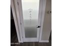 Charming frosted pantry door with decorative lettering at 3849 W Mauna Loa Ln, Phoenix, AZ 85053