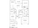 Detailed floor plan showcasing open-concept living areas, spacious bedrooms, and a three-car garage layout at 17403 W Swayback Pass, Surprise, AZ 85387