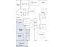 Detailed floor plan showcasing the layout, including bedrooms, kitchen, living areas, and garage at 17411 W Swayback Pass, Surprise, AZ 85387