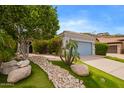Charming home featuring desert landscaping and a lovely stone-lined walkway at 19606 N 23Rd Way, Phoenix, AZ 85024