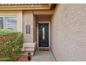 Inviting front entrance featuring a decorative door, manicured shrubbery, and welcoming accents at 10521 W Ross Ave, Peoria, AZ 85382
