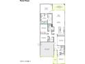 Detailed floor plan showcasing the layout of a single-story home with four bedrooms and a two-car garage at 5901 S Red Rock St, Gilbert, AZ 85298