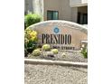 Community signage at Presidio on 96th Street, near attractive cactus landscaping at 9600 N 96Th St # 267, Scottsdale, AZ 85259