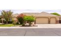 Lovely single-Gathering home featuring a spacious three-car garage and attractive desert landscaping at 2203 E Tonto Pl, Chandler, AZ 85249