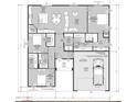 Detailed floor plan showcasing the layout with kitchen, bedrooms, living area, garage, and labeled dimensions at 3627 W Palmaire Ave, Phoenix, AZ 85051