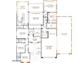 Detailed floor plan showcasing the layout of this home with large kitchen and a tandem three-car garage at 9187 W Parkside Ln, Peoria, AZ 85383