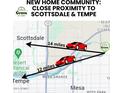 Map showing the close proximity of the Grove at Lehi community to Scottsdale and Tempe at 2559 E Virginia Cir, Mesa, AZ 85213