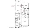 Detailed floor plan of a home featuring three bedrooms, two bathrooms, kitchen and a two car garage at 3279 W Molino Rd, San Tan Valley, AZ 85144