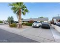 Inviting home with a palm tree, lush bushes, and gravel landscaping leading to a paved driveway at 7255 E Coronado Rd, Scottsdale, AZ 85257