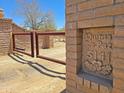 Private property gate with brick detail and 'Quinta La Paz' address marker at 5141 E Rancho Tierra Dr, Cave Creek, AZ 85331