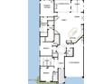 Spacious home floor plan featuring an open-concept layout, multiple bedrooms, and a three-car garage at 21599 W Pierson St, Buckeye, AZ 85396