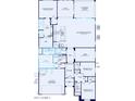 Detailed floor plan showcasing an open layout, spacious bedrooms, kitchen, bathrooms, and covered patio at 17636 W Pasadena Ave, Litchfield Park, AZ 85340
