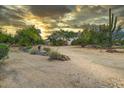 Large, low maintenance desert yard with mature trees and natural stone landscaping at 33601 N Rifleman Rd, Cave Creek, AZ 85331