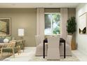 Stylish dining room featuring a large window, neutral color palette, and modern furniture at 5064 S 234Th Ave, Buckeye, AZ 85326