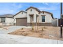Charming single-Gathering home featuring a two-car garage, neutral stucco and rock landscaping at 17806 W Vogel Ave, Waddell, AZ 85355