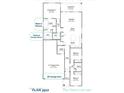Detailed floor plan showcasing the layout of a three bedroom, two bathroom house at 25332 N 133Rd Ave, Peoria, AZ 85383