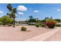 Scenic view of a tranquil pond surrounded by lush landscaping and walking paths in a vibrant community at 1884 E Stephens Dr, Tempe, AZ 85283