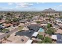 Neighborhood aerial view featuring lush greenery and community pool at 8732 E Arlington Rd, Scottsdale, AZ 85250