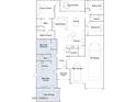 Detailed floor plan showcases the layout of the home, including the kitchen, bedrooms, and living areas at 3858 E Kenley Ln, San Tan Valley, AZ 85143