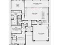 Detailed home floor plan showcasing the layout with bedrooms, kitchen, and living spaces at 39640 N Kaden Ln, San Tan Valley, AZ 85140