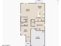 Functional floor plan showcasing the layout of the first floor, complete with kitchen, flex room, and garage at 29647 N Oak Dr, Florence, AZ 85132