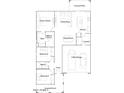Spacious open-concept floor plan featuring a Gathering room, dining area, kitchen, and owner's suite at 20901 S 231St Way, Queen Creek, AZ 85142