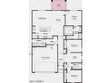 An open-concept floor plan presents a spacious kitchen, great room, primary suite, and convenient two-car garage at 25212 N 165Th Ln, Surprise, AZ 85387